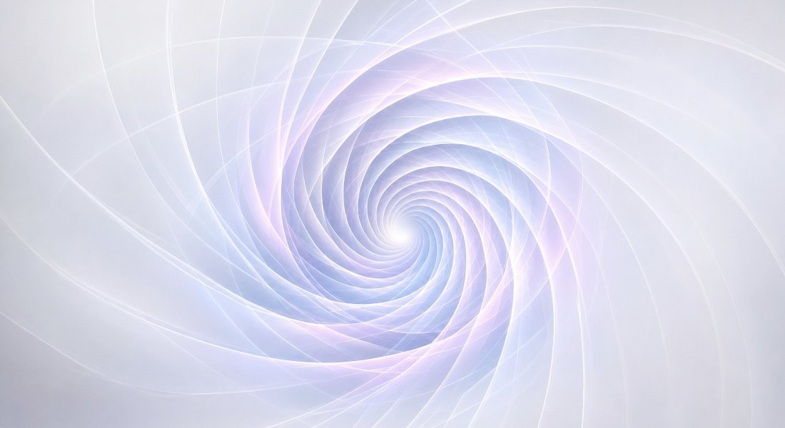 Abstract geometric light spiral representing the definition and energy flow of flush attunements for spiritual clearing.