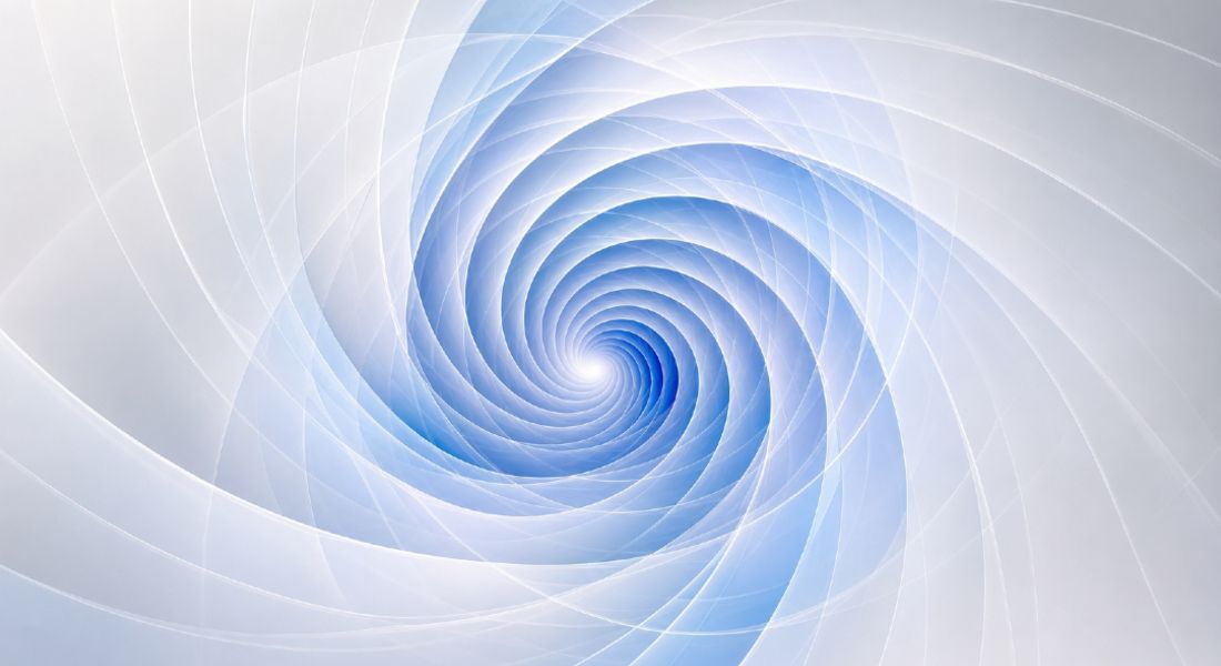 Abstract geometric energy vortex representing how to use flush attunements for energy clearing.