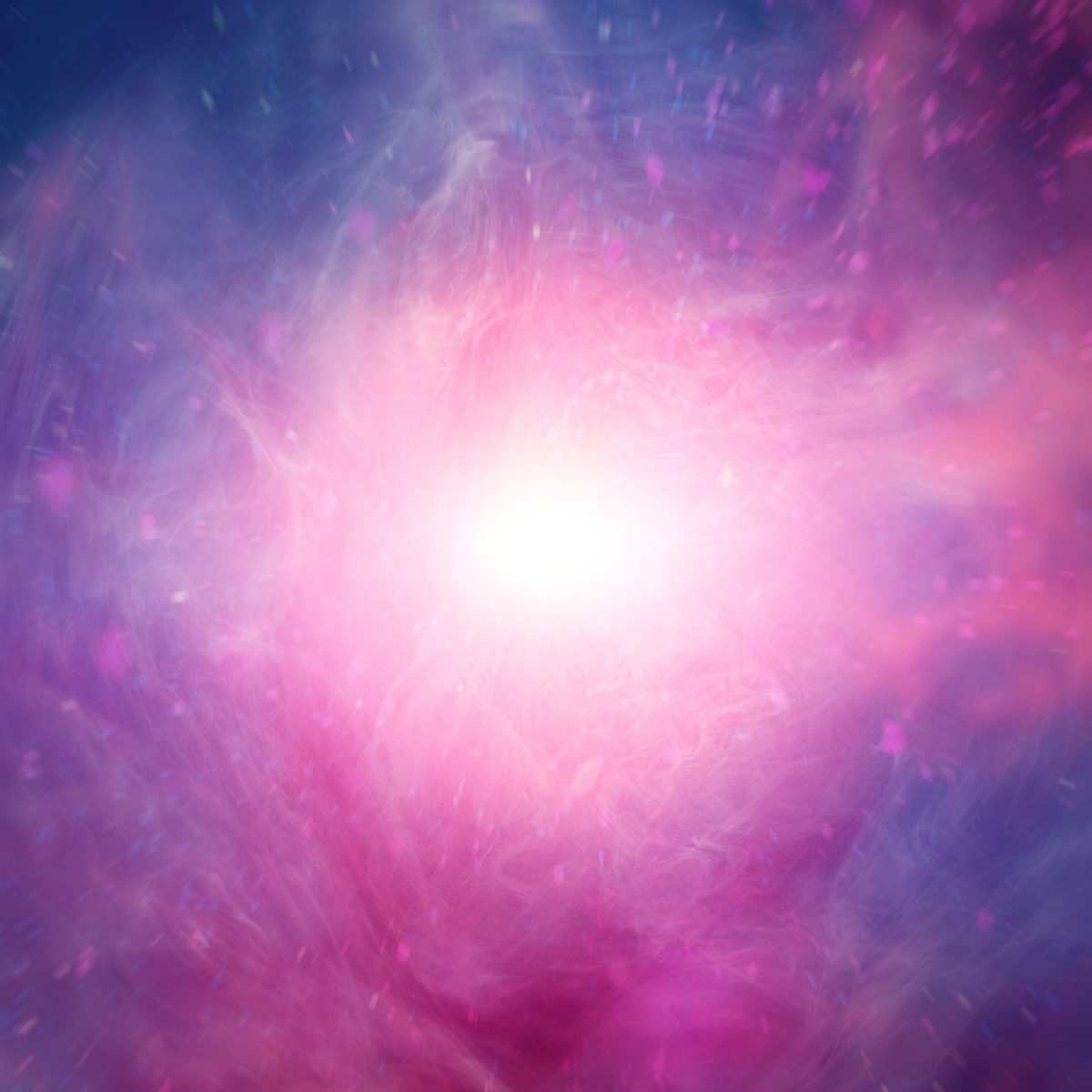 Swirling pink and purple cosmic light, suggesting an Archangel Chamuel connection.