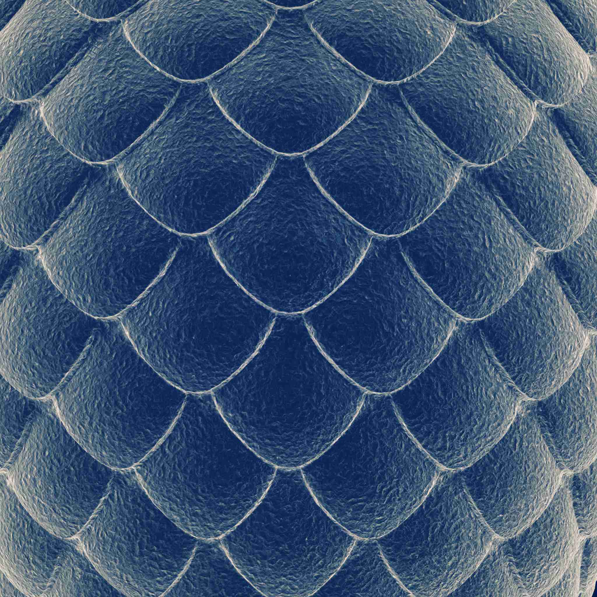 A close-up texture of deep blue dragon scales in a uniform, overlapping pattern, with subtle light highlights, representing dragon scales shielding.
