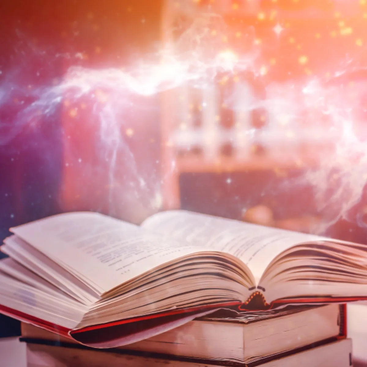 Ultimate Akashic Records Higher Levels Treatment: open book with cosmic background.