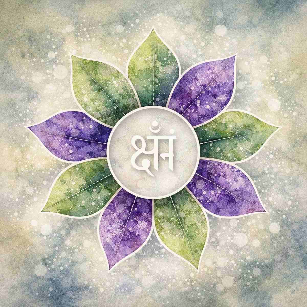 Cerebellum Chakra with a white symbol on a pale moss green background.
