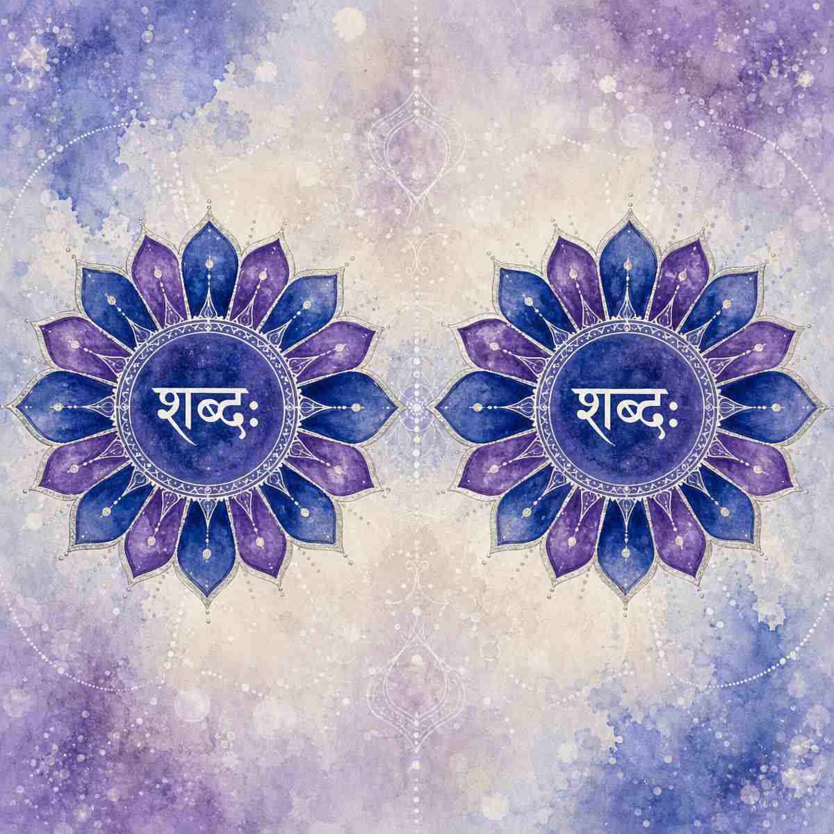 Sapphire-blue Ear Chakras with white symbols on a misty blue background.