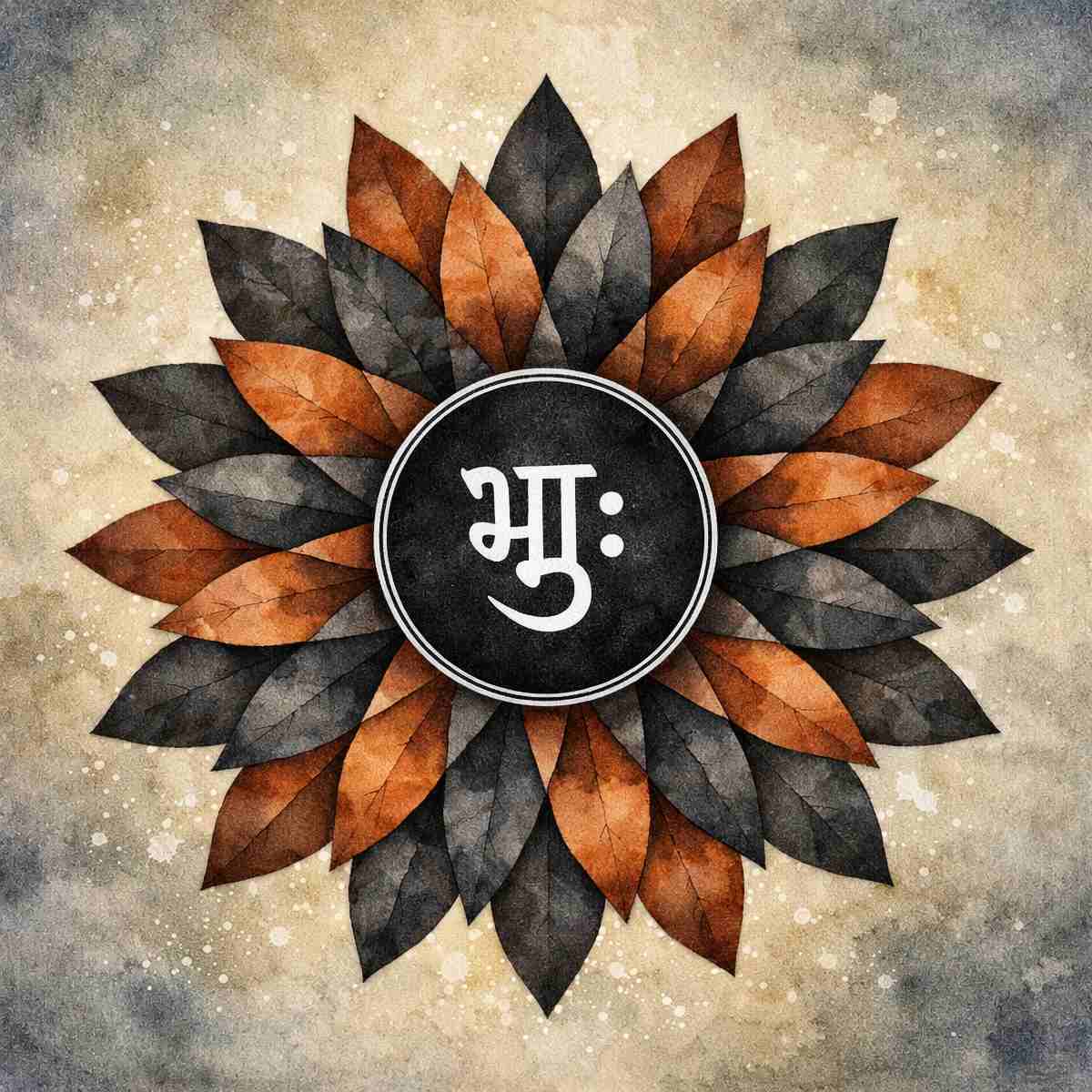 Earth Star Chakra (Vasundhara) with a central symbol on a textured background.