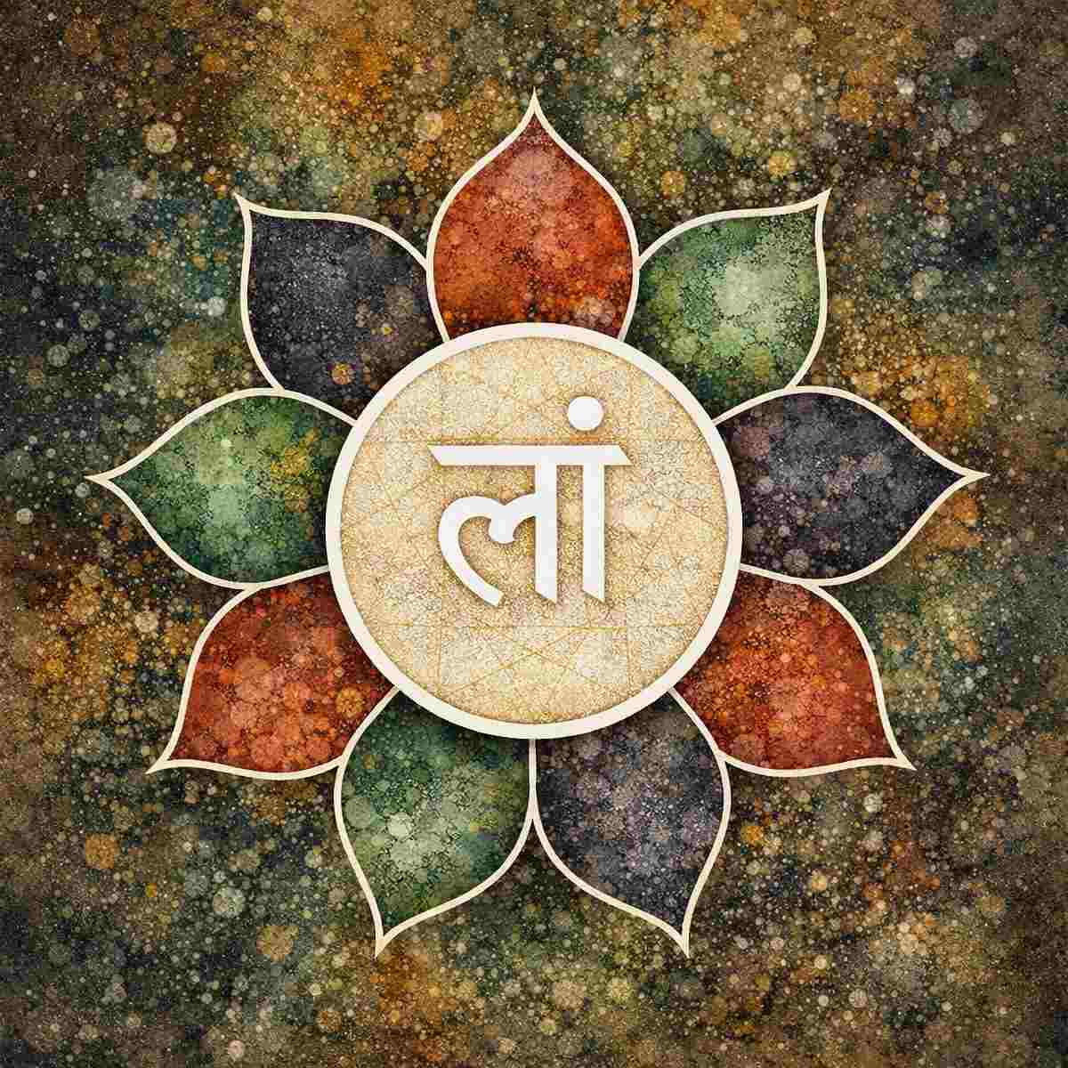 Gaia Gateway Chakra with a white symbol on a forest-moss-green background.