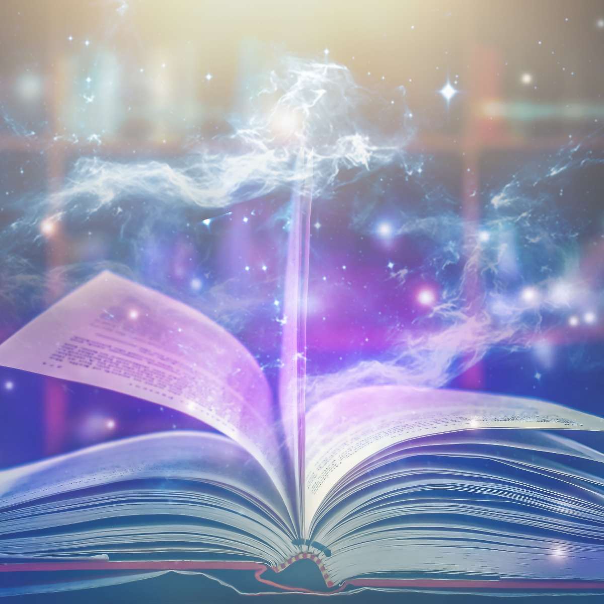 Magical book open with spiritual smoke and light symbolising Akashic Records.