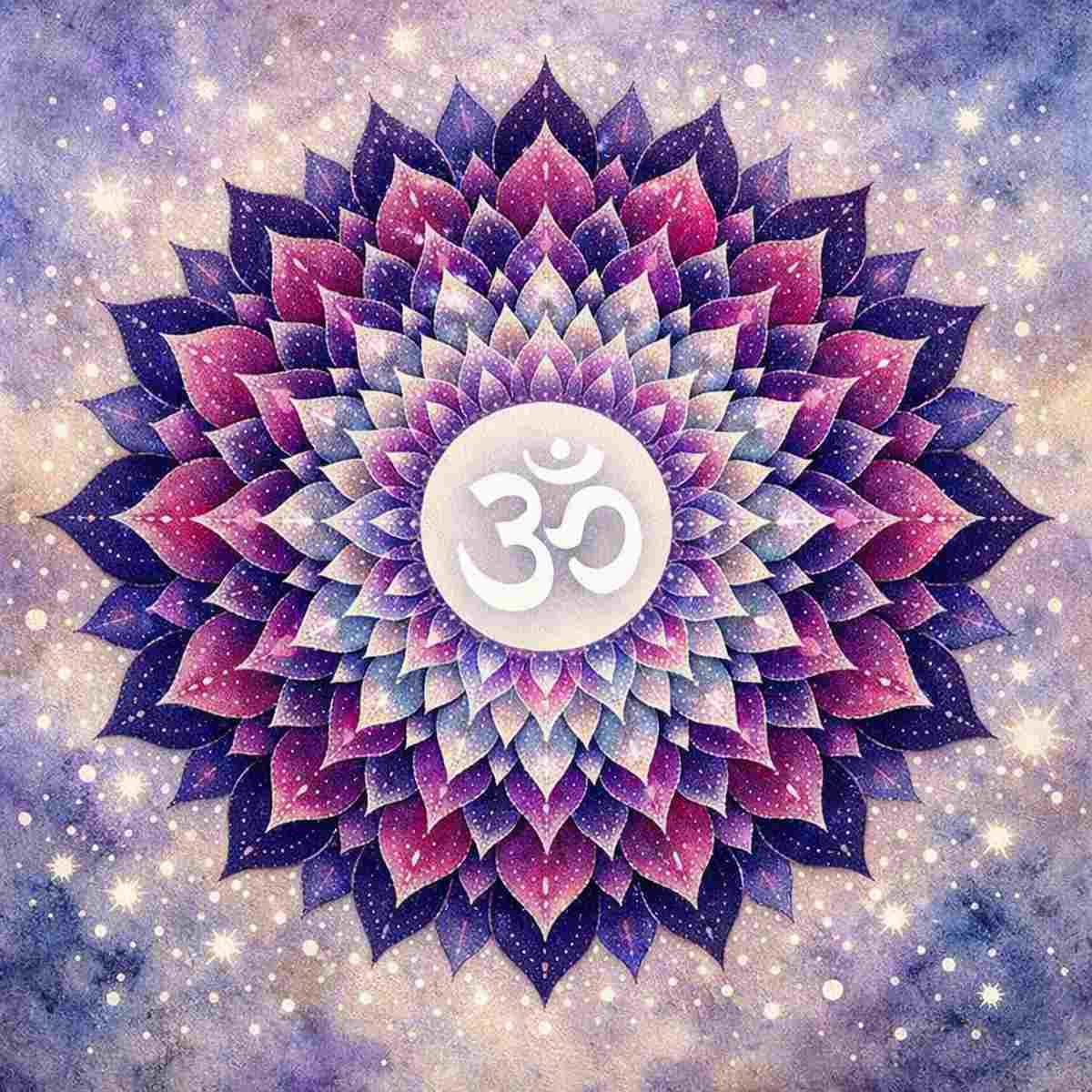 Stellar Gateway Chakra with a white symbol on a pale grey blue background.
