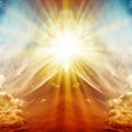 Sunlight shining through clouds with a bright, radiant effect symbolising angels of hidden knowledge.