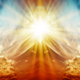 Sunlight shining through clouds with a bright, radiant effect symbolising angels of hidden knowledge.