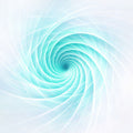 An ethereal white and pale teal digital vortex with translucent, swirling geometric light ribbons spiralling inward.