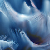 Abstract blue swirling feathers symbolising Archangel Michael.