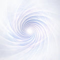 An ethereal white and pale periwinkle digital vortex with translucent, swirling geometric ribbons spiralling inward.