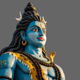 Statue of Hindu deity Shiva, also known as Mahakaal, depicted with blue skin.