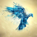 Artistic depiction of a blue dove representing power animal connections.