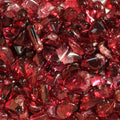 Close-up of red garnet crystals.