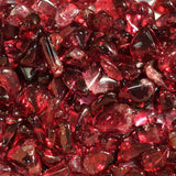 Close-up of red garnet crystals.