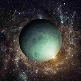 A depiction of the planet Uranus, appearing green and blue against a starry galaxy, representing Uranus connections.