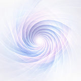 An ethereal white, pale pink and blue digital vortex with translucent, swirling geometric light ribbons spiralling inward.