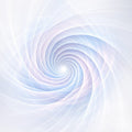 An ethereal white and pale periwinkle digital vortex with translucent, swirling geometric light ribbons spiralling inward.
