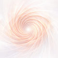 An ethereal white and soft rose-pink digital vortex with translucent, swirling geometric light ribbons spiralling inward.
