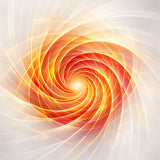 An ethereal white and fiery orange digital vortex with translucent, swirling geometric light ribbons spiralling inward.
