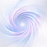 An ethereal white and pale lavender digital vortex with translucent, swirling geometric light ribbons spiralling inward.
