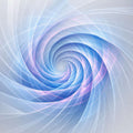 A soft blue and lavender digital vortex featuring swirling, translucent geometric ribbons spiralling into a white centre.