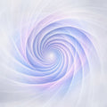 An ethereal white, pale violet, and sky-blue digital vortex with translucent geometric ribbons spiralling inward.