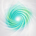 Abstract spiral design with teal and green colours on a grey background, symbolising clearing stagnant energy.