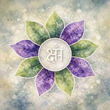 Cerebellum Chakra with a white symbol on a pale moss green background.